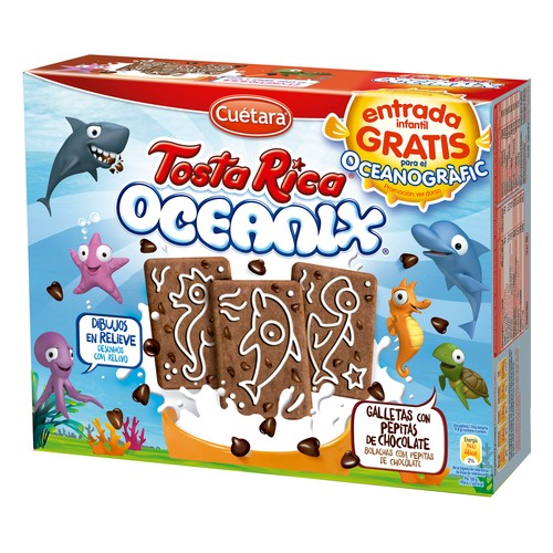 Galleta  de chocolate Oceanix TOSTA RICA de CUÉTARA 480 gr,