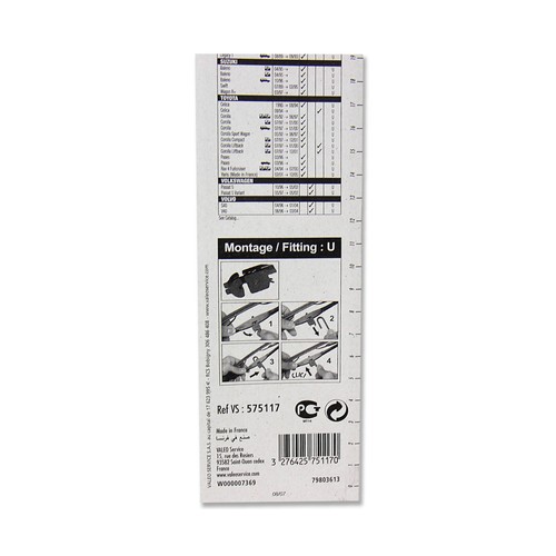 Escobilla limpiaparabrisas VALEO First VF51 575550,  500mm de longitud, 20".