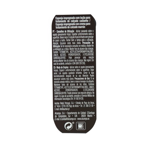 PRODUCTO ALCAMPO Esponja autobrillante para limpiar especial calzado marrón PRODUCTO ALCAMPO, 1 ud.