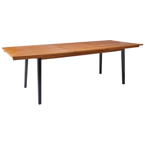 Mesa de jardín extensible de madera de acacia FSC, 1,8/2,4x0,9 m. Lagos GARDEN STAR ALCAMPO.