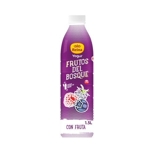 REINA Yogur líquido para beber con frambuesas, arádanos y mora, elaborado sin gluten 1.5 l.