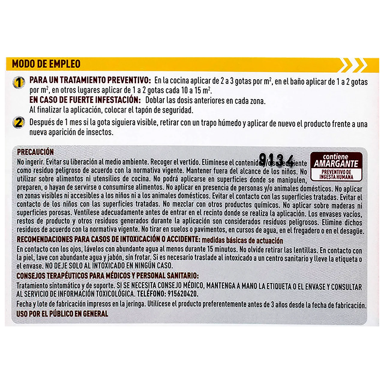 Jeringa anticucarachas, accesos difíciles