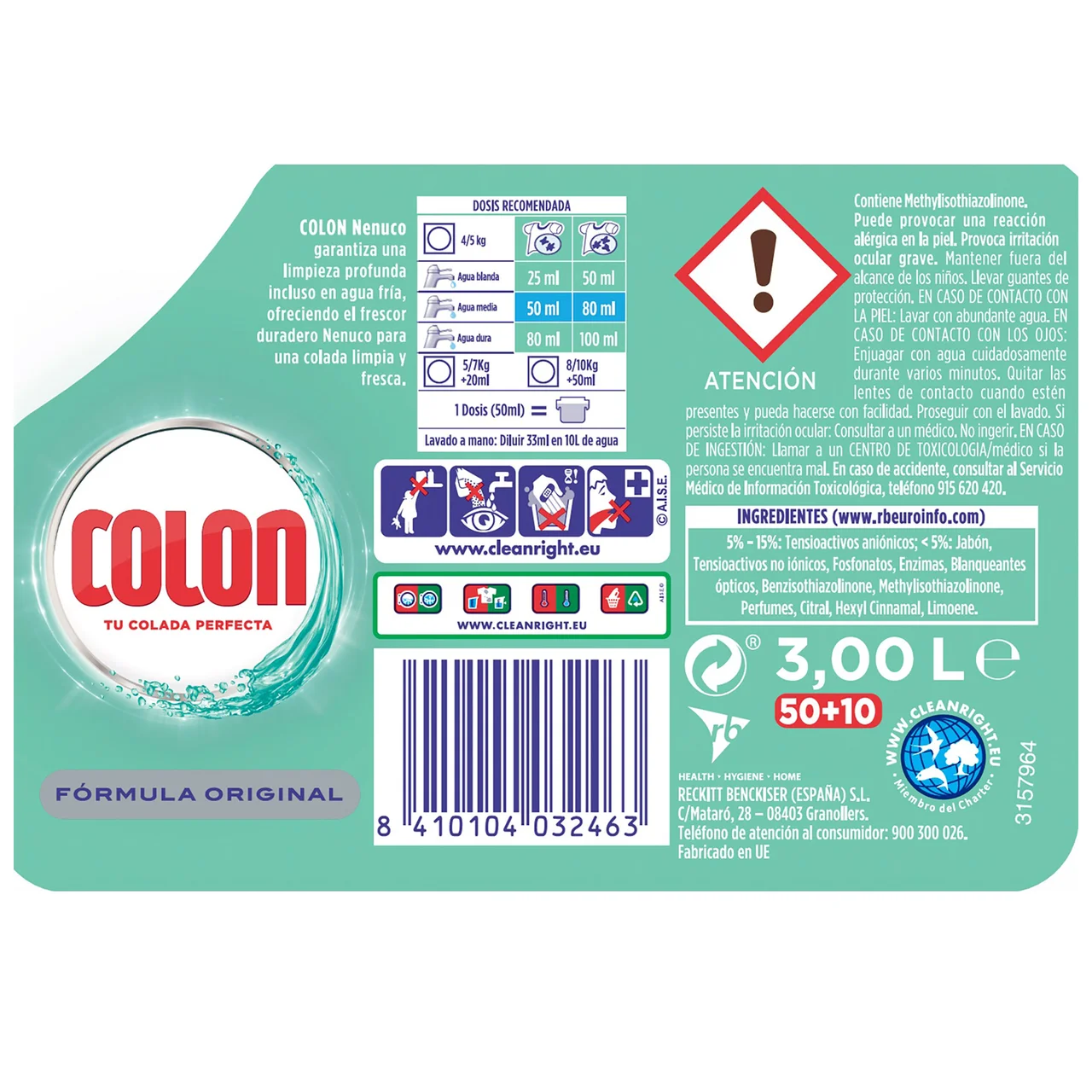 COLON Detergente perfumado gel Nenuco 60 DS