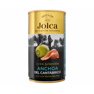JOLCA Aceitunas verdes rellenas de anchoa del Cantábrico lata de 150 g.