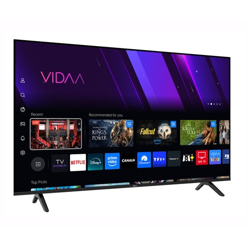 Televisión 139,7 cm (55") QLED QILIVE Q55QS261B, 4K, Dolby audio, VIDAA, Bluetooth, 2USB, 3HDMI, color negro, 60Hz