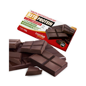 KETOPROTEIN Tableta de chocolate negro con extra de proteínas KETOPROTEIN 100 g.