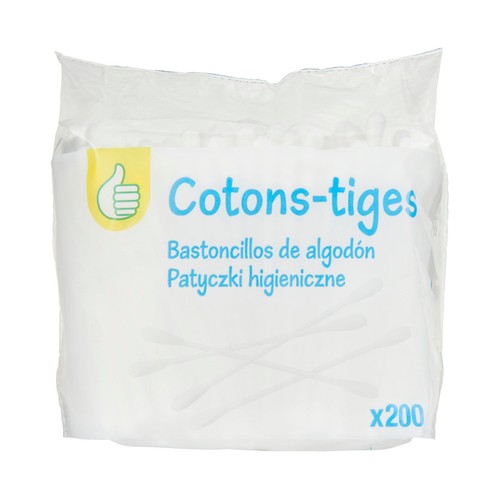 PRODUCTO ECONÓMICO ALCAMPO Bastoncillos de algodón 200 uds.