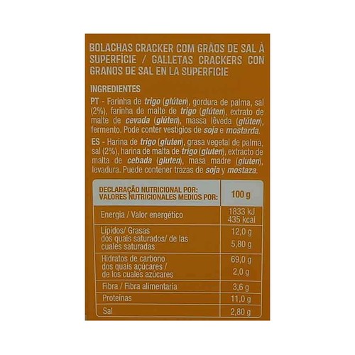 PRODUCTO ALCAMPO Crackers con sal 500 g.