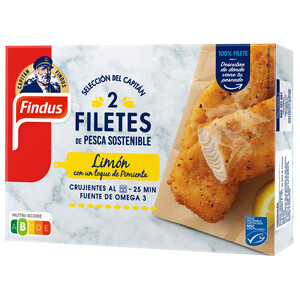 FINDUS Filetes de pescado de pesca sostenible (MSC) al limón con un toque de pimienta FINDUS 225 g.
