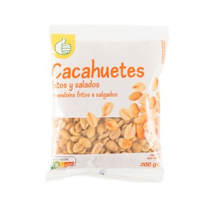 Imagen de PRODUCTO ECONÓMICO ALCAMPO Cacahuetes fritos y salados PRODUCTO ECONÓMICO ALCAMPO 200 g.