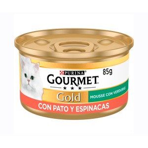 PURINA GOURMET Gold  Comida para gatos adultos a base de mousse de pavo y espinacas GOURMET tarrina 85 g.