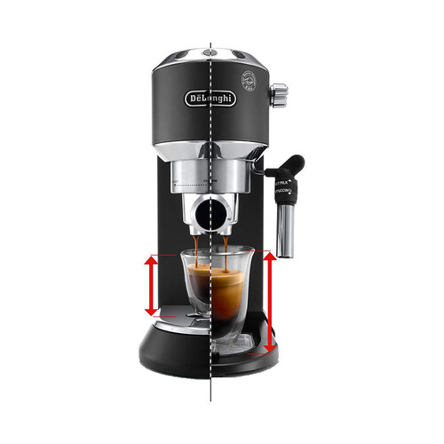Cafetera espresso DE`LONGHI Dedica EC 685.B negra, presión 15bar, café molido o monodosis, depósito 1,3L.