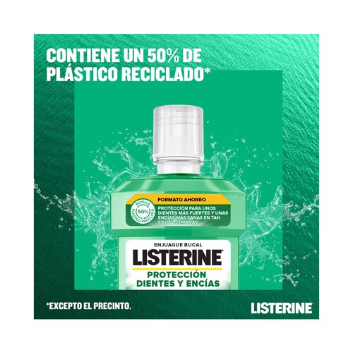 LISTERINE Enjuague bucal de uso diario, son sabor a menta fresca, para el cuidado de dientes y encías LISTERINE 1 l.