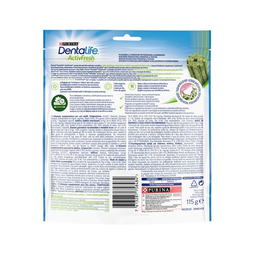 DENTALIFE Snack dental perros 7 a 12 kg PURINA DENTALIFE ACTIVFRESH 4 uds.
