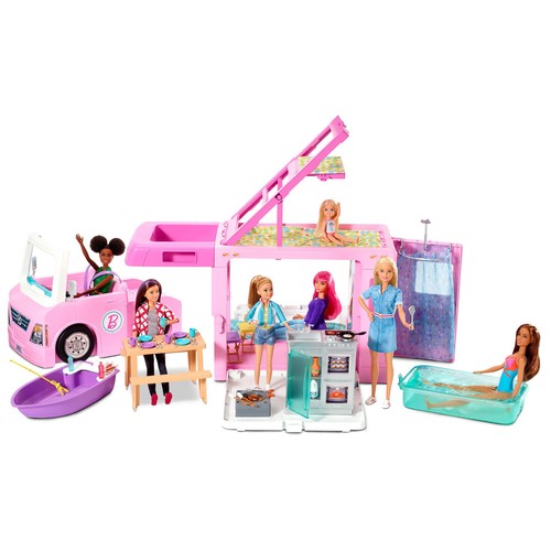 Caravana Dream Camper 3 en 1 con accesorios BARBIE.