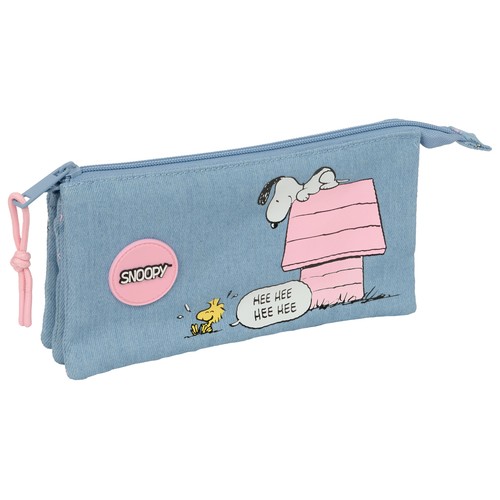 Estuche portatodo triple. SNOOPY