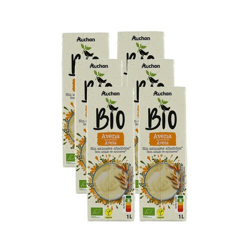 Bebida de avena ALCAMPO ECOLÓGICO brick de 1 litro pack de 6 uds.