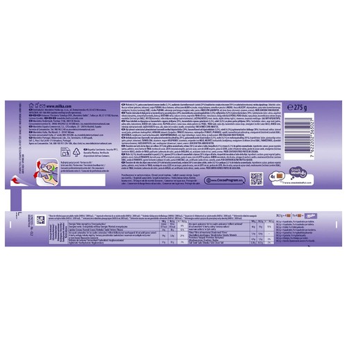 MILKA Chocolate con leche biscoff 275 g.