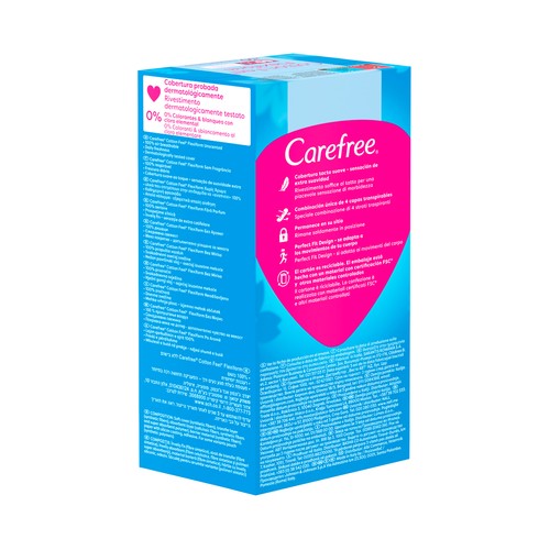 CAREFREE Flexiform Salvaslips transpirables, sin fragancia para todo tipo de bragitas 30 uds.