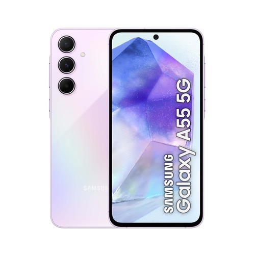 SAMSUNG Galaxy A55 5G violeta, 256GB + 8GB, móvil 17cm (6,6"). SM-A556BLVCEUB