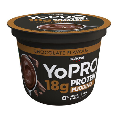 YOPRO Pudding de chocolate con alto contenido en proteinas y bajo en grasas de Danone 180 g.