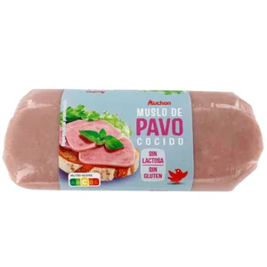 AUCHAN Fiambre de jamón de pavo cocido 400 g. Producto Alcampo