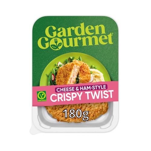GARDEN GOURMET Librito de jamón vegetal (proteínas de soja y trigo) y queso empanado 180 g.