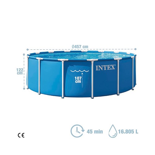Piscina tubular con estructura metálica 4,57x1,22 mts. INTEX