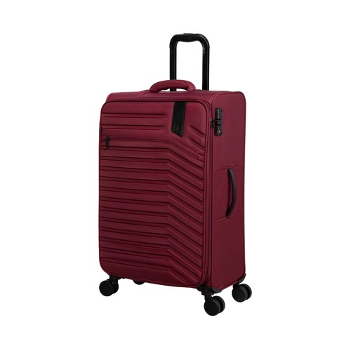 Maleta grande tipo trolley flexible IT de 71cm, 8 ruedas, color rojo.