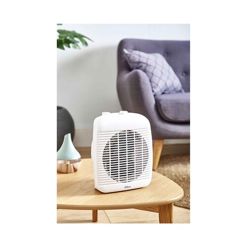 Calefactor QILIVE Q.6112, potencia max: 2000W, termostato regulable, apto para baño.