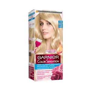 GARNIER Coloración permanente e intensa reutilizable para bol y pincel, tono 11.0 Rubio extra claro ceniza GARNIER Color sensation.