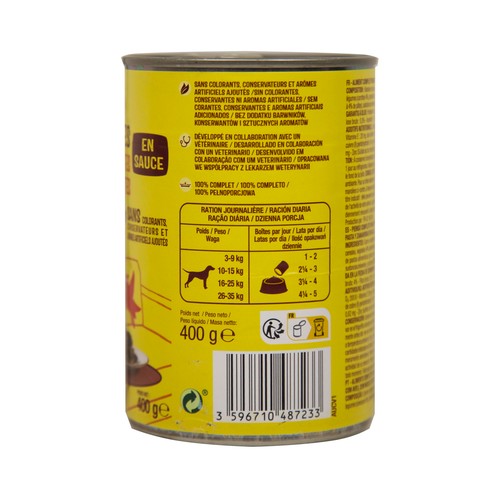 PRODUCTO ALCAMPO Bocaditos en salsa con trozos de vacuno 400 g.