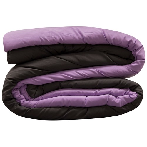 Relleno nórdico bicolor antiácaros para cama de 150cm, 300g/m². SAVEL, color gris y morado.