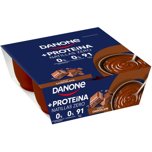 DANONE + Proteína Natillas de chocolate con alto contenido en proteínas 4 x 120 g.