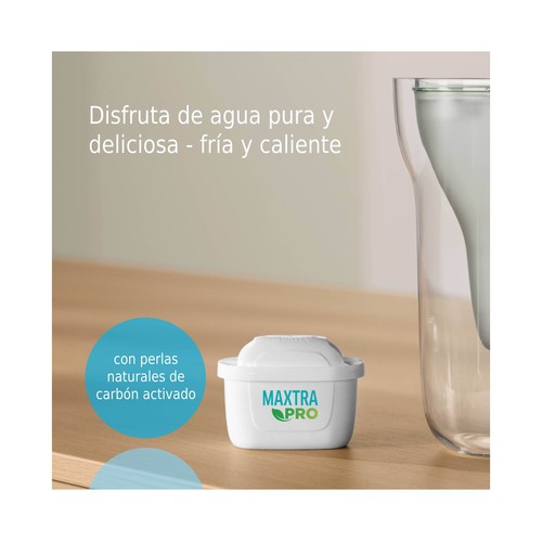 Cartucho de filtro de agua MAXTRA PRO All-in-1 pack 5+1: recambio original BRITA para agua del grifo con mejor sabor y menos impurezas.