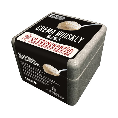 LA COLMENAREÑA Tarrina de helado artesano de crema de whiskey 500 ml.