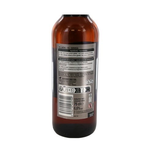 ABBAYE D"AULNE Cerveza de abadia 6.6º de velden bot 75 cl.