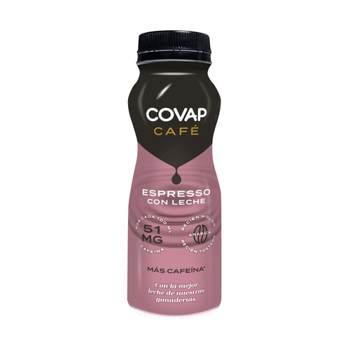 COVAP Bebida de café expresso con leche elaborado con granos 100% arábica 225 ml.