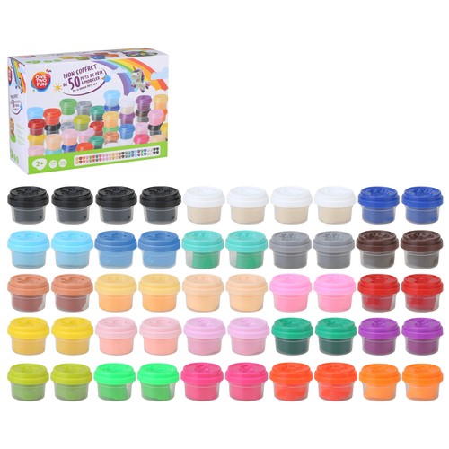 Set de 50 Botes de Colores de Pasta para modelar Doh +2 Años ONE, TWO FUN