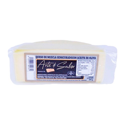 ARTE&SABOR Queso mezcla semicurado con aceite de oliva 375 g.