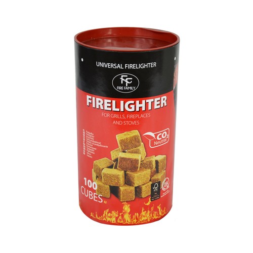 Cubo 100 pastillas de encendido multiuso, FIRE FAMILY.