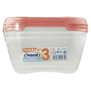 Imagen de Set de 4 recipientes cuadrados, 1 litro de capacidad, ACTUEL.