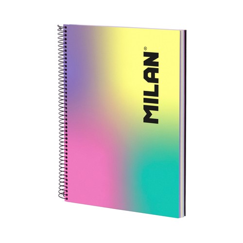 Cuaderno A4 tapa dura cuadriculado 5x5 120 hojas 90 gr colección Sunset. MILAN