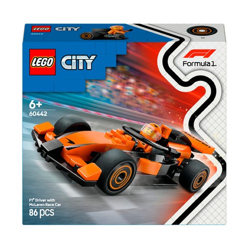 LEGO City   60442, Piloto de f1® con coche Mclaren, 86 pcs +6 Años