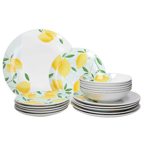 Vajilla completa de 18 piezas, fabricada en porcelana, TOGNANA.