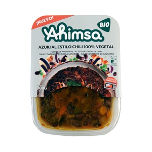 Imagen de AHIMSA Bio Azuki (judias) al estilo chili (100% vegetal), listas para calentar y comer 300 g.