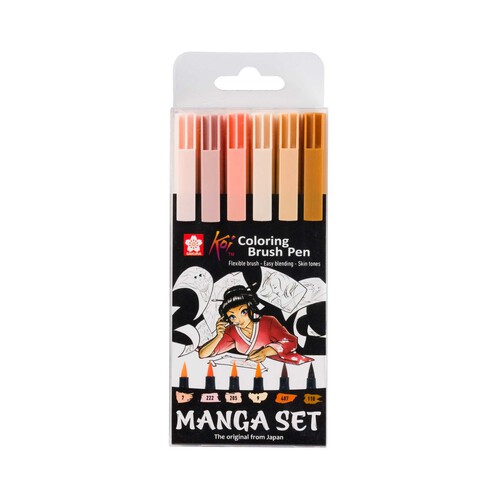 Alcampo Set 6 rotuladores Koi Coloring Brush Pen Manga