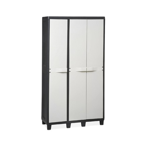 Armario escobero de resina de 3 puertas, 178x97x38cm, TOOMAX Factory S.