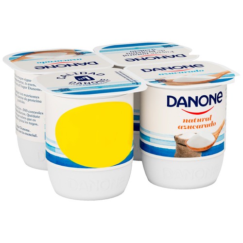 DANONE Yogur natural azucarado elaborado con leche fresca 4 x 120 g.