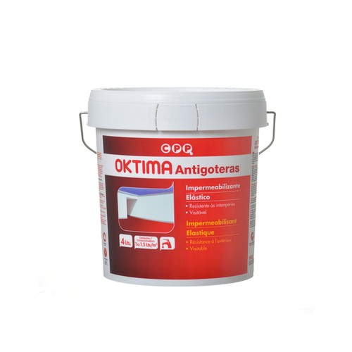 Pintura exterior antigoteras color blanco. Recubrimiento acrílico al agua de gran elasticidad. CPP.